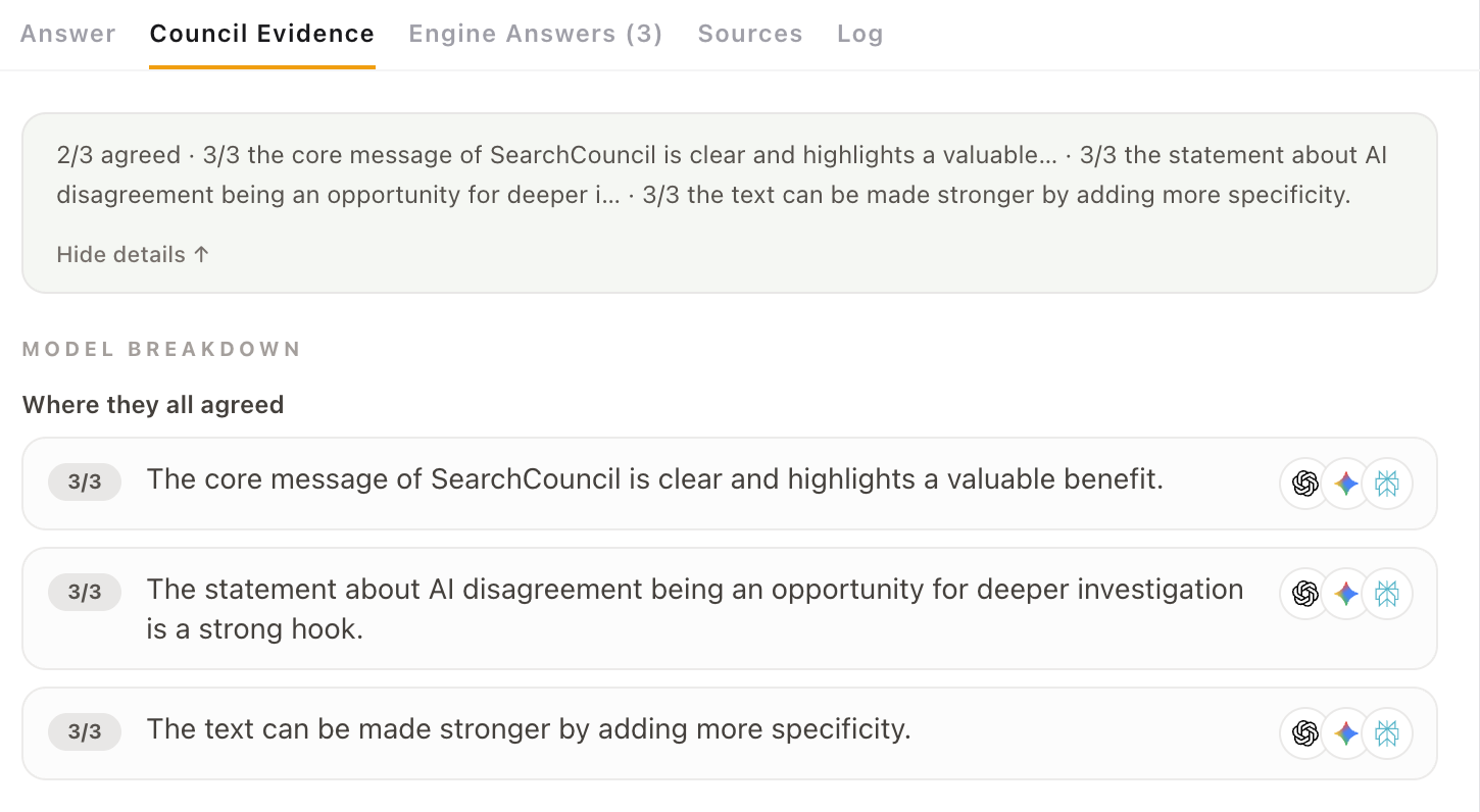 Consensus — Agreement signals